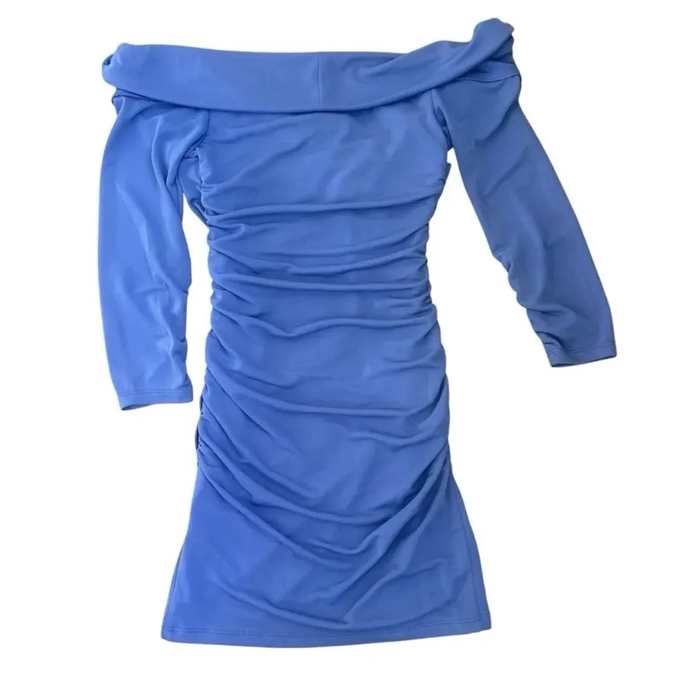 Majorelle Cypress Ruched Periwinkle Blue Bodycon Mini Dress Sz XXS Cocktail